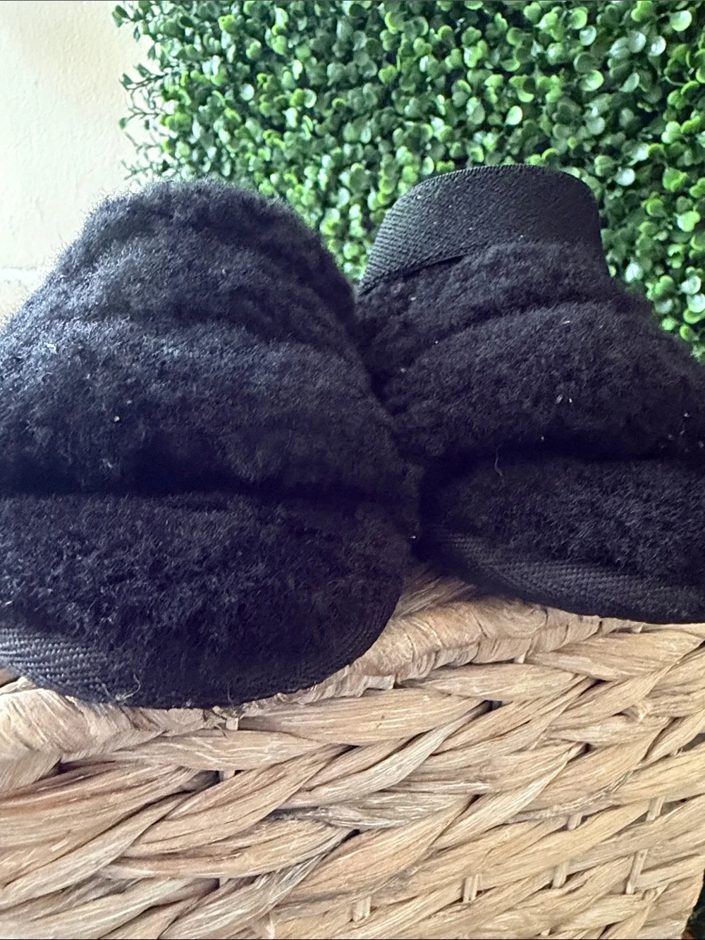 UGG Black Sherpa Slingback Slide